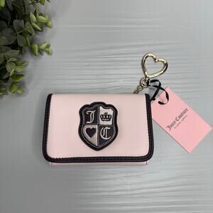 Juicy Couture wallet heart hardware color block pink